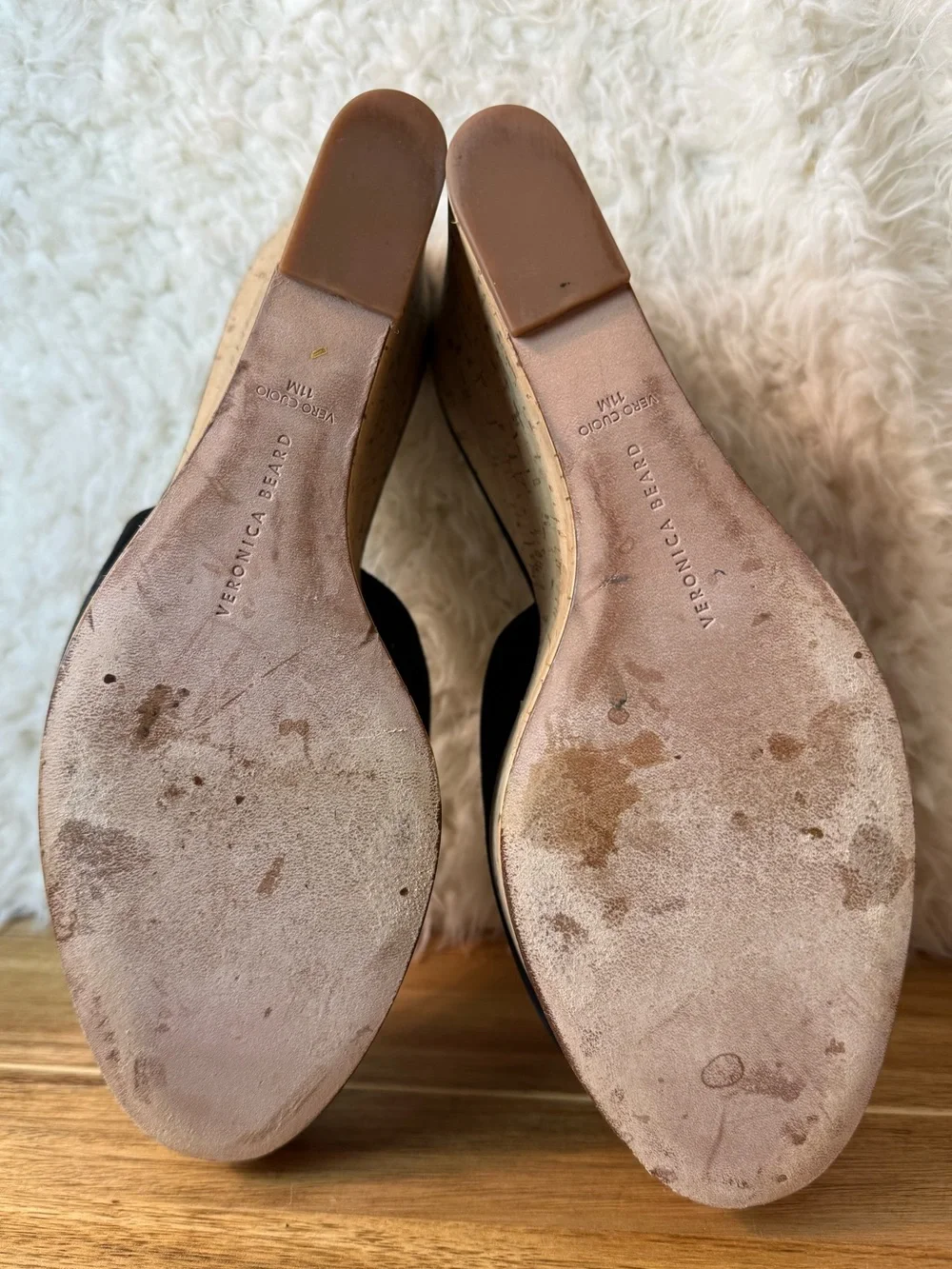Veronica Beard Dali Wedge Sandal suede size 11